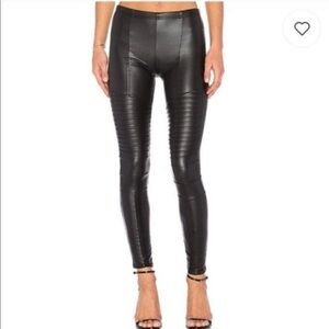 NWT Revolve/Plush Faux Leather Liquid High Rise Skinny Moto Leggings Black M